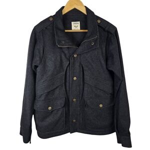 Built by Wendy Mens Charcoal Wool Blend Field Jacket Size XS Military Style